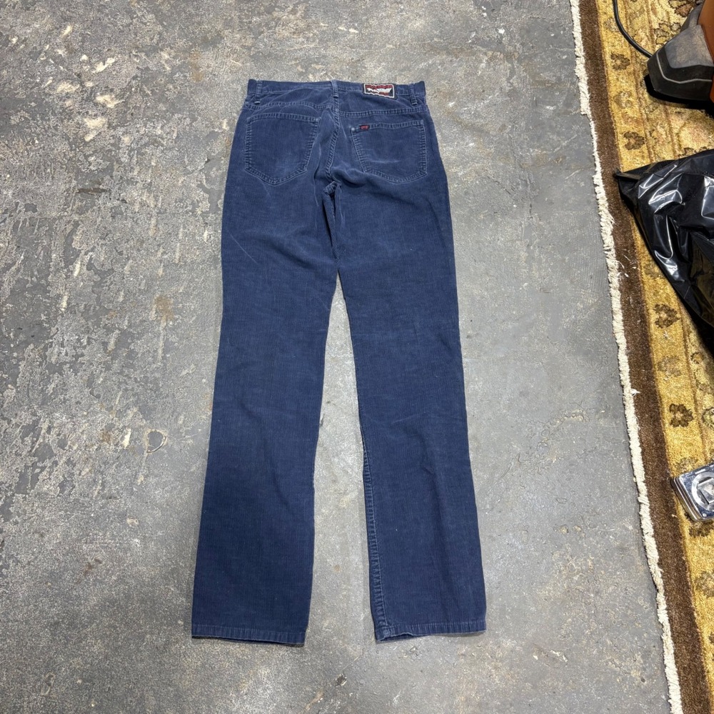 Pioneer Vintage Navy Blue Corduroy Straight Leg Pants Womens Size 29x31.5